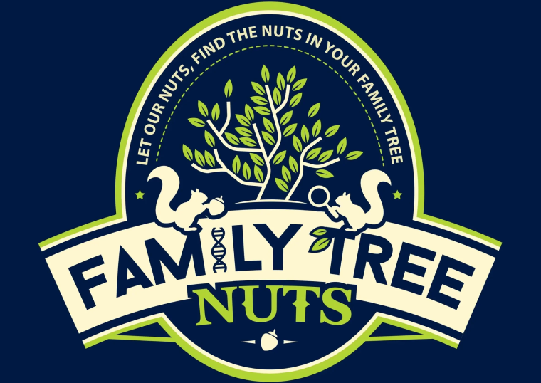 A family tree nuts logo with the words " let our nuts find the nuts in your family tree ".