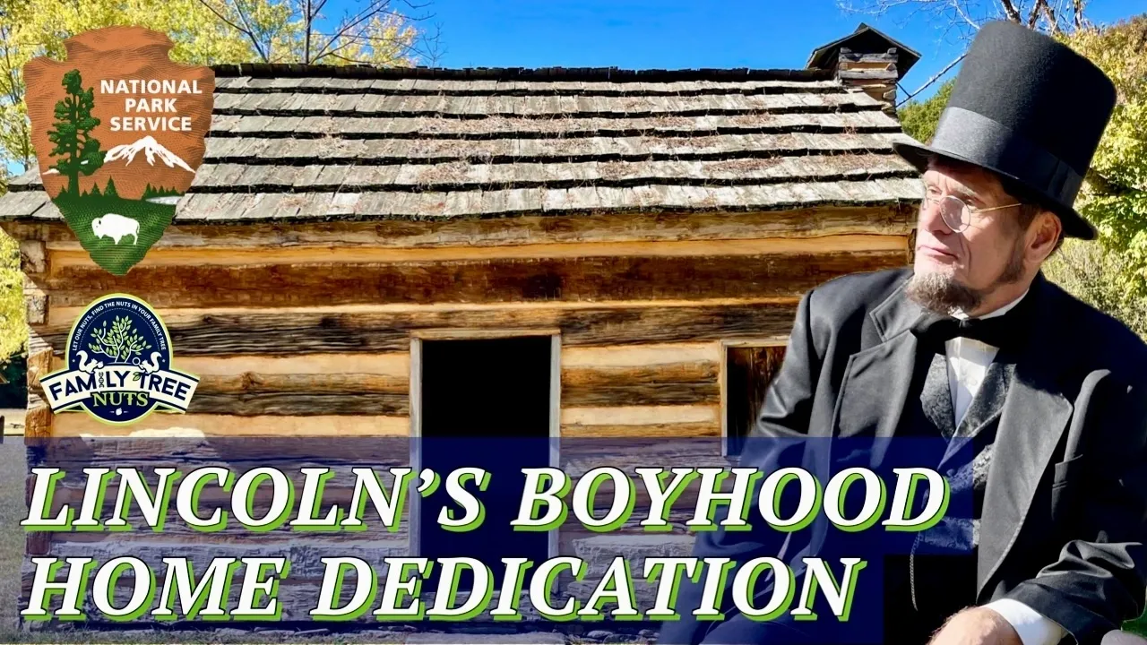 Lincoln Impersonator Whit McMahan sits in front of the cabin at the Abraham Lincoln Knob Creek Boyhood Home National Historical Park 