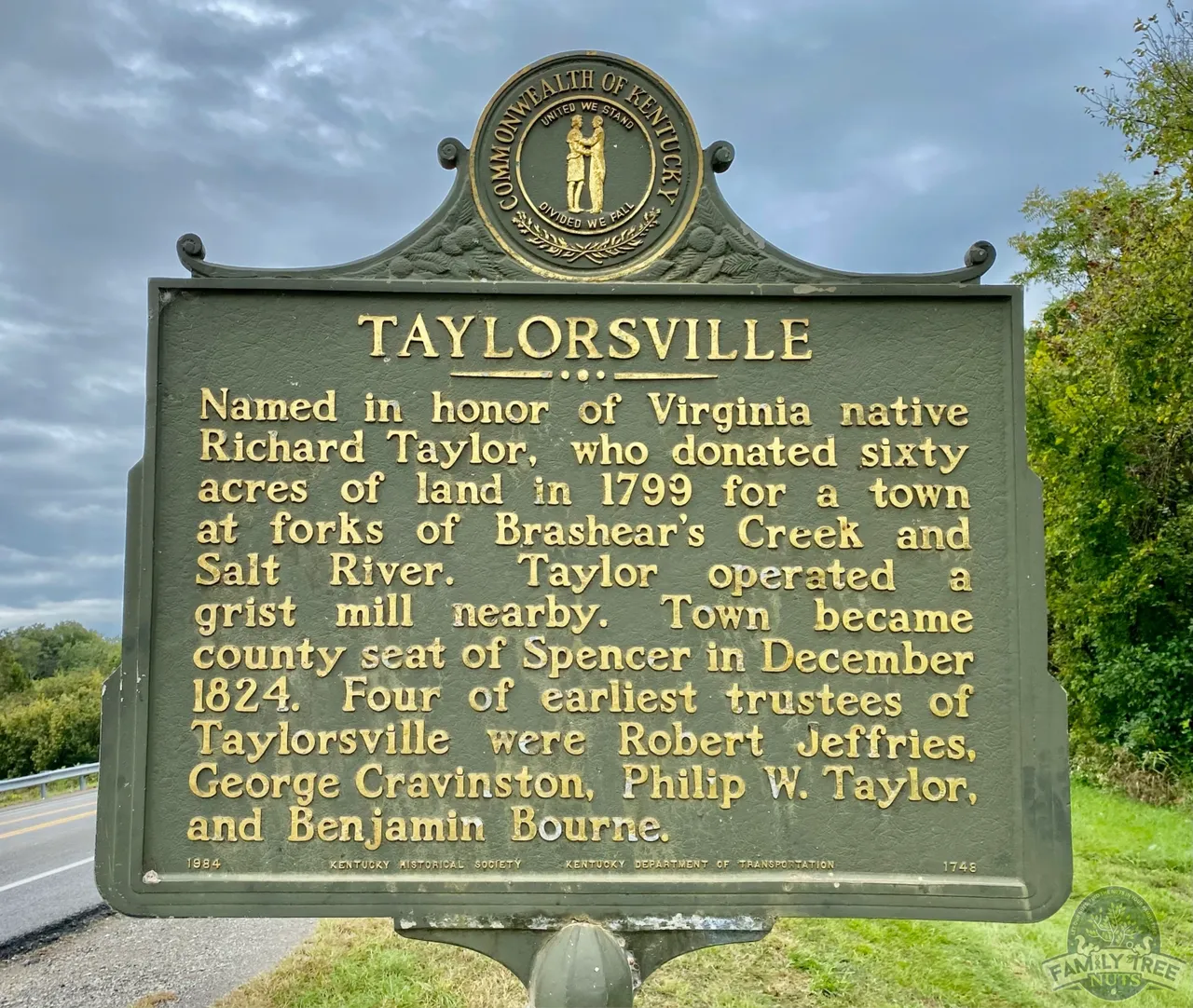 Historic marker for Taylorsville