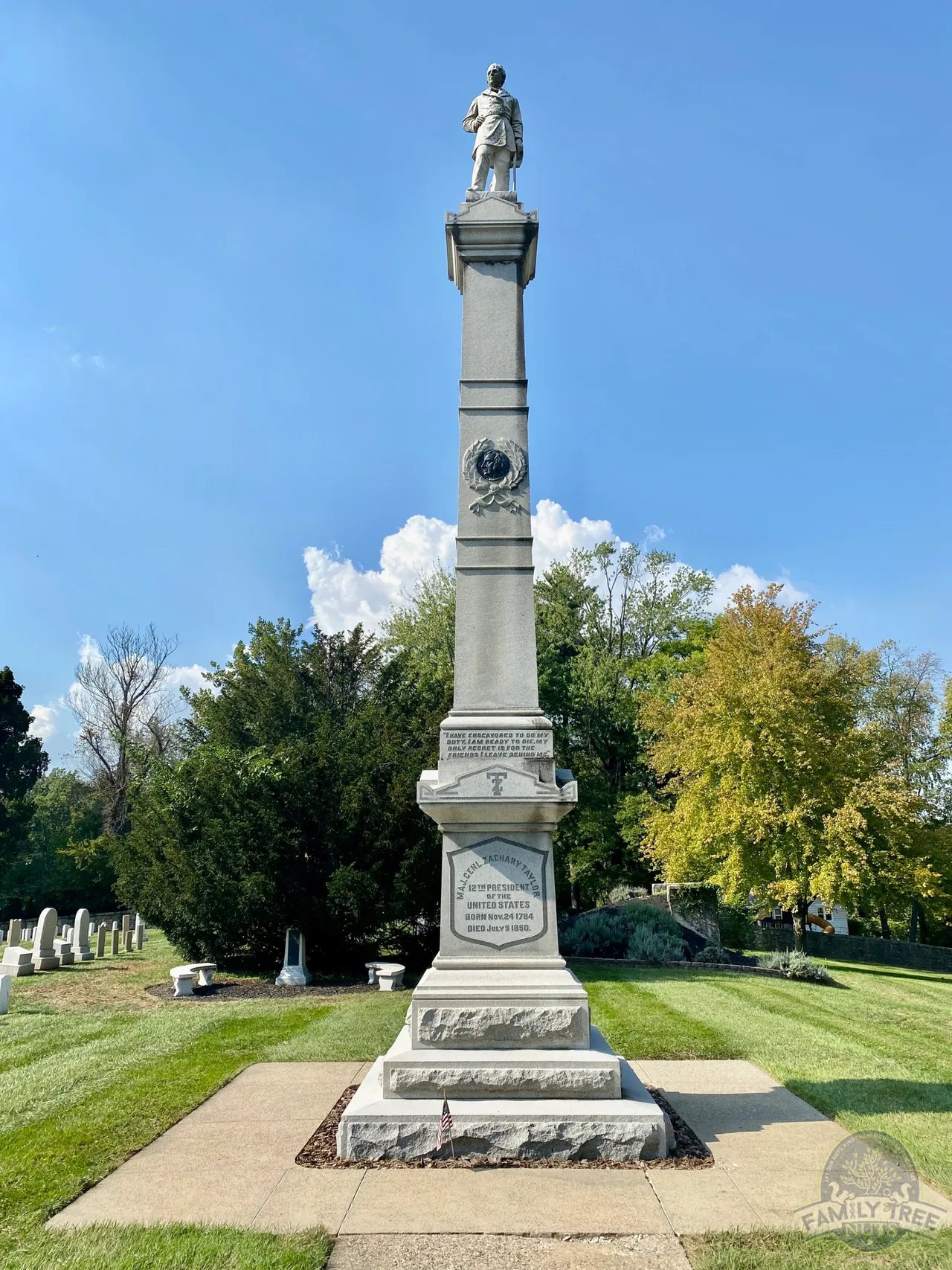 Zachary Taylor Monument, next to his tomb in the Zachary Taylor National Cemetery, Louisville, Kentucky