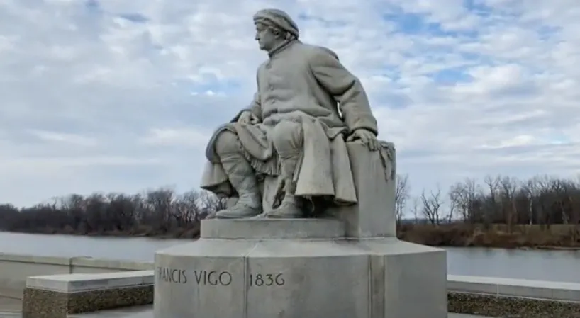 Francis Vigo Monument at the George Rogers Clark National Historic Park in Vincennes, Indiana.