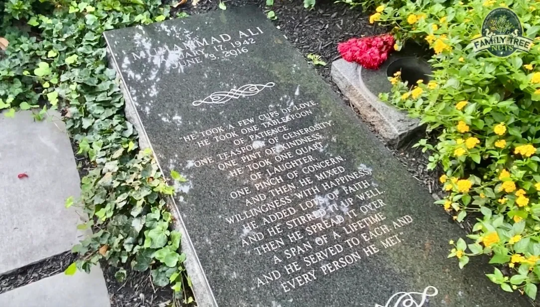 Headstone of Muhammad Ali in Cave Hill Cemetery, Louisville, Kentucky